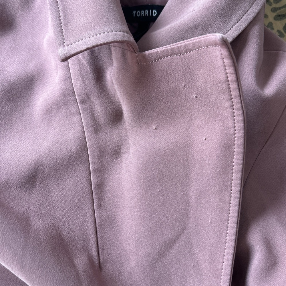 Torrid Twill A-Line Trench Coat Womens Size 1 Dusty Rose Pink - Picture 9 of 9